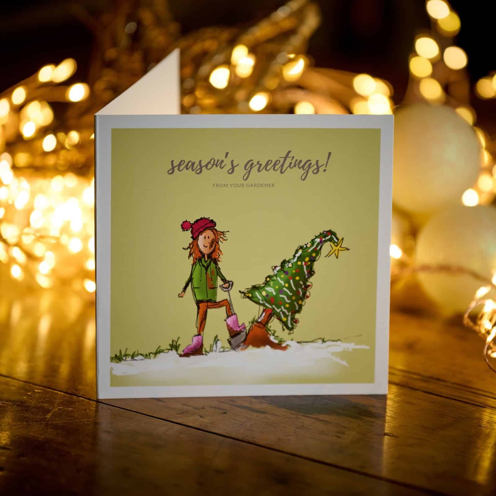 Pack of 4 WeWeed Christmas Cards